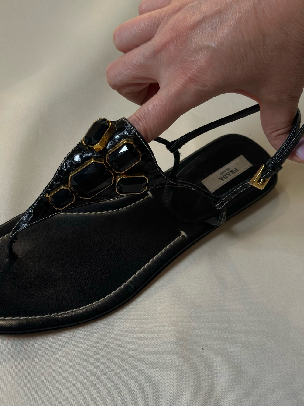 Prada Milano Black Python Embellished size 40 - Picture 3 of 8